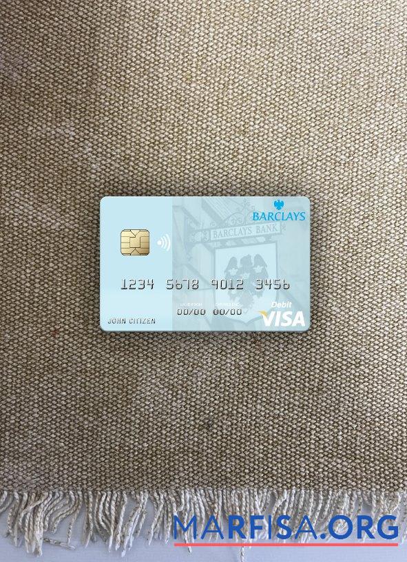 Downloadable Monaco Barclays Bank PLC visa debit card photolook front sample